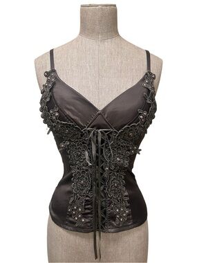 Forever 21 Satin and Lace Bustier Corset Top
